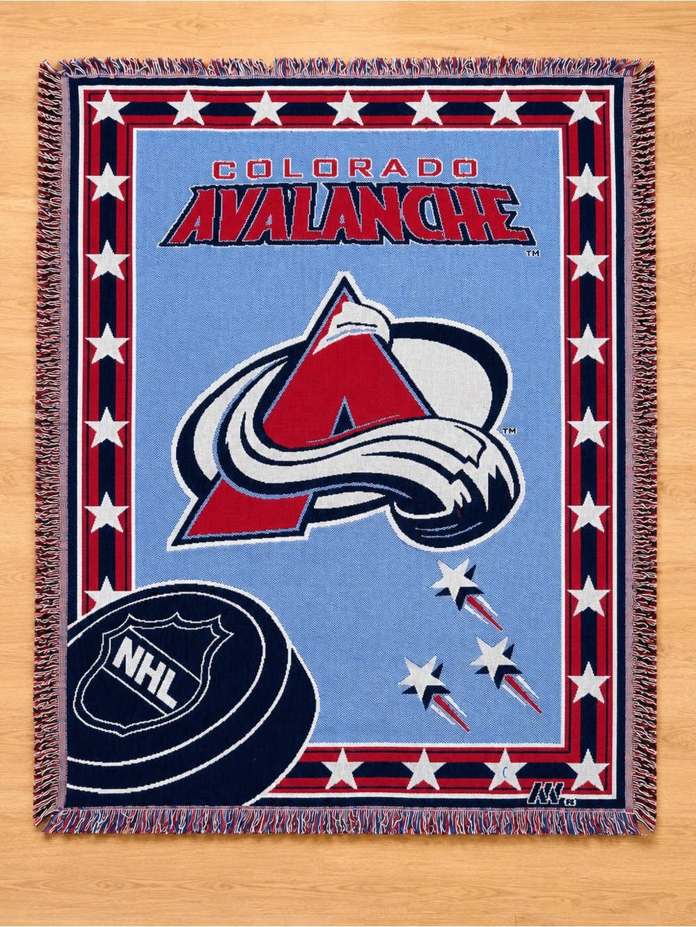 Vintage Colorado Avalanche NHL Northwest Woven Tapestry Throw Blanket 46x60 USA